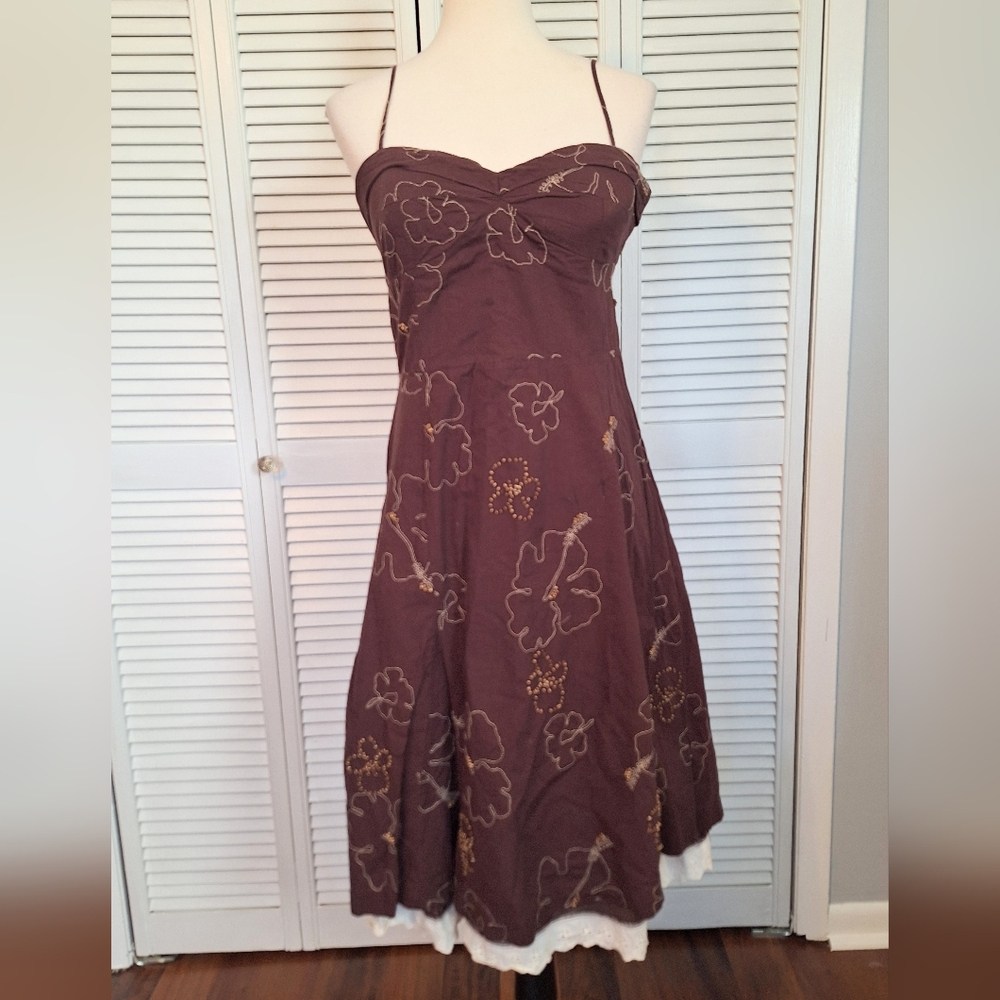 My Michelle Vintage Y2K Beaded Embroidery Cotton Dress 13 Jr *X